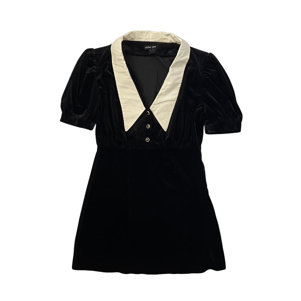 Sister Jane Ballroom Velvet Mini Dress - Black - Size L